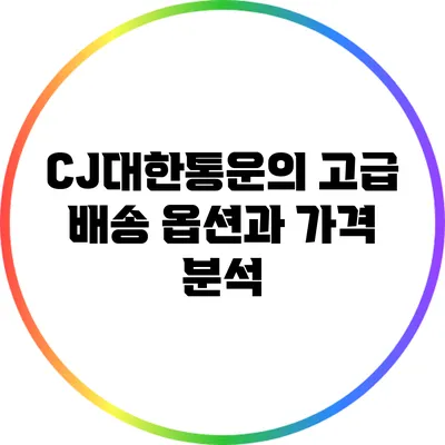 CJ대한통운의 고급 배송 옵션과 가격 분석