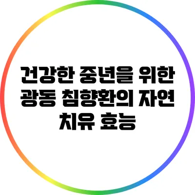 건강한 중년을 위한 광동 침향환의 자연 치유 효능