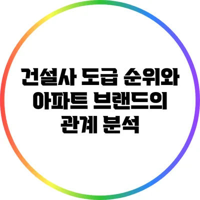 건설사 도급 순위와 아파트 브랜드의 관계 분석