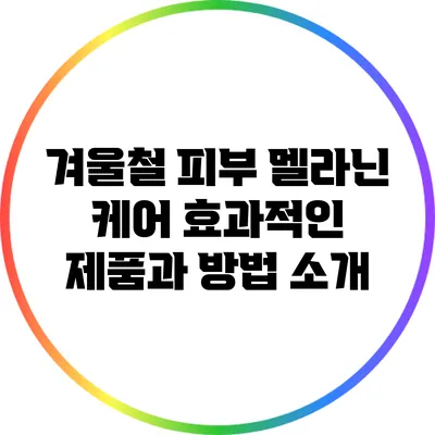 겨울철 피부 멜라닌 케어: 효과적인 제품과 방법 소개