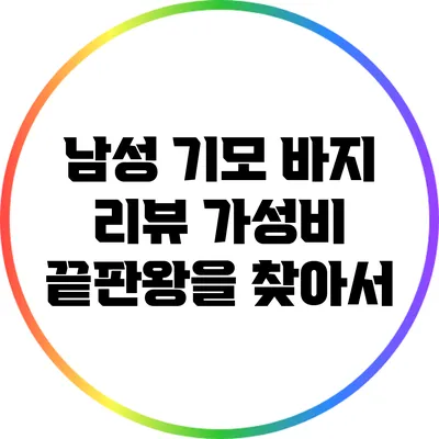 남성 기모 바지 리뷰: 가성비 끝판왕을 찾아서