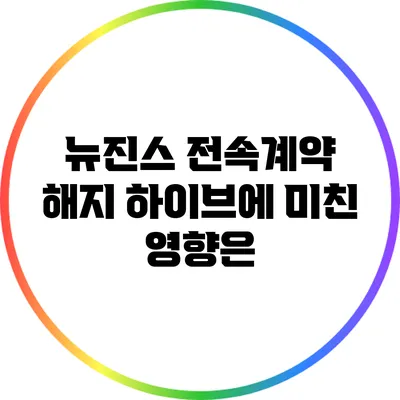 뉴진스 전속계약 해지: 하이브에 미친 영향은?