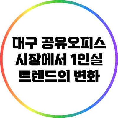 대구 공유오피스 시장에서 1인실 트렌드의 변화