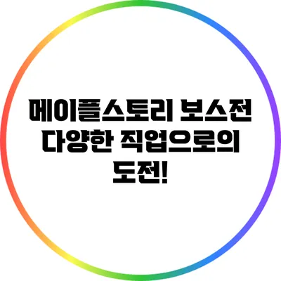 메이플스토리 보스전: 다양한 직업으로의 도전!