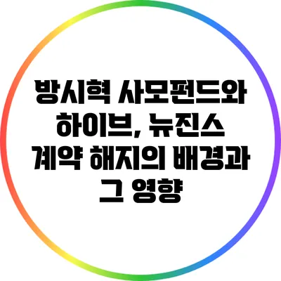 방시혁 사모펀드와 하이브, 뉴진스 계약 해지의 배경과 그 영향