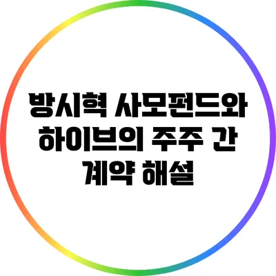 방시혁 사모펀드와 하이브의 주주 간 계약 해설