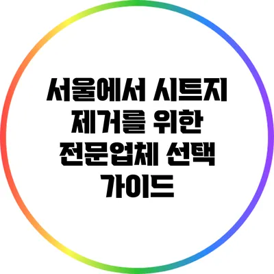 서울에서 시트지 제거를 위한 전문업체 선택 가이드