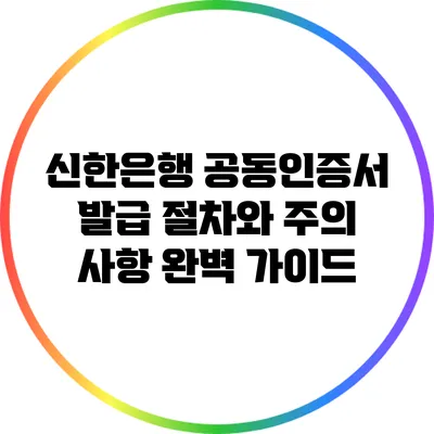 신한은행 공동인증서 발급 절차와 주의 사항 완벽 가이드