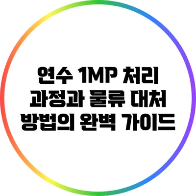 연수 1MP 처리 과정과 물류 대처 방법의 완벽 가이드
