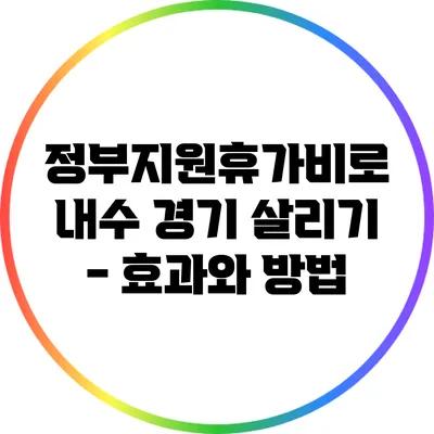 정부지원휴가비로 내수 경기 살리기 - 효과와 방법