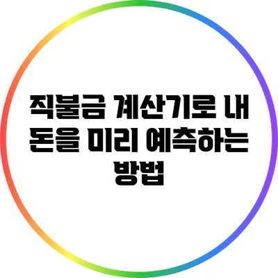 직불금 계산기로 내 돈을 미리 예측하는 방법