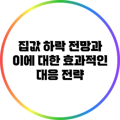 집값 하락 전망과 이에 대한 효과적인 대응 전략
