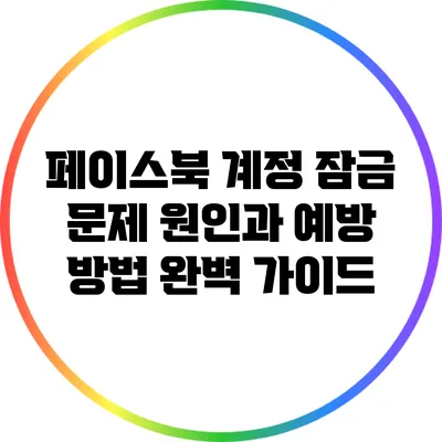 페이스북 계정 잠금 문제 원인과 예방 방법 완벽 가이드