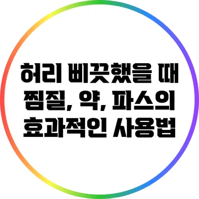 허리 삐끗했을 때 찜질, 약, 파스의 효과적인 사용법