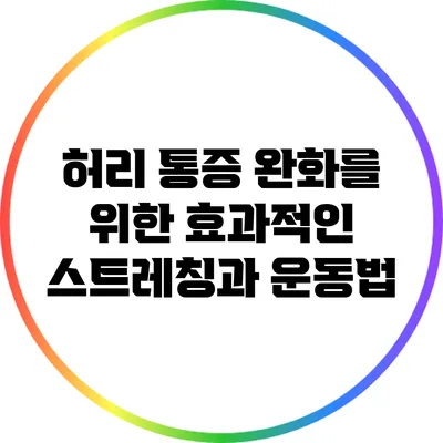 허리 통증 완화를 위한 효과적인 스트레칭과 운동법