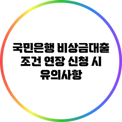 국민은행 비상금대출 조건 연장 신청 시 유의사항