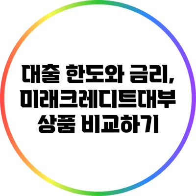 대출 한도와 금리, 미래크레디트대부 상품 비교하기