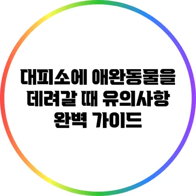 대피소에 애완동물을 데려갈 때 유의사항: 완벽 가이드