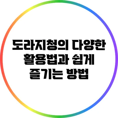 도라지청의 다양한 활용법과 쉽게 즐기는 방법