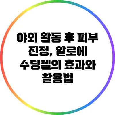 야외 활동 후 피부 진정, 알로에 수딩젤의 효과와 활용법