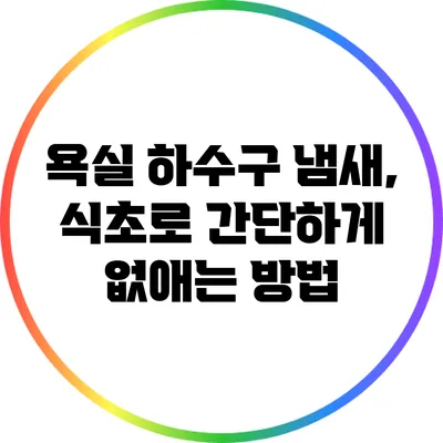 욕실 하수구 냄새, 식초로 간단하게 없애는 방법