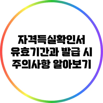 자격득실확인서 유효기간과 발급 시 주의사항 알아보기