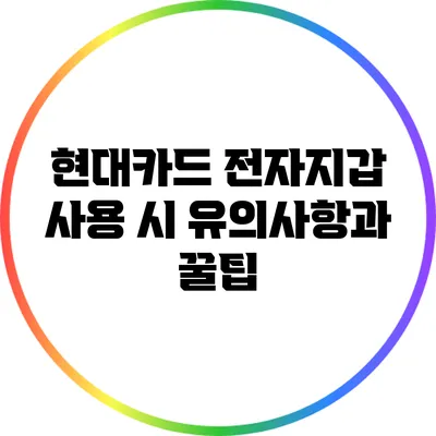 현대카드 전자지갑 사용 시 유의사항과 꿀팁