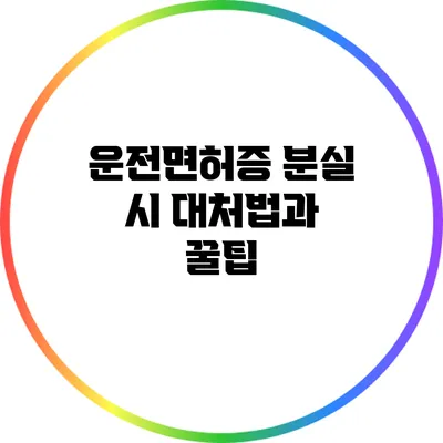 운전면허증 분실 시 대처법과 꿀팁